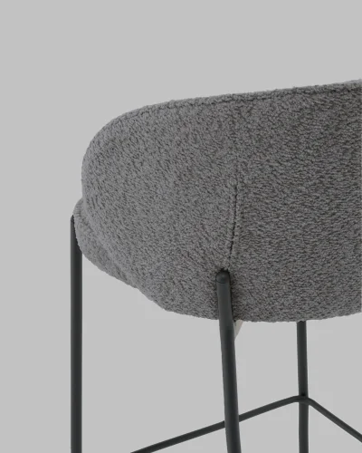 Стул полубарный Тисдейл букле темно-серый УТ000041696 Stool Group, серый/букле, ножки/металл/чёрный, размеры - ***** фото 5