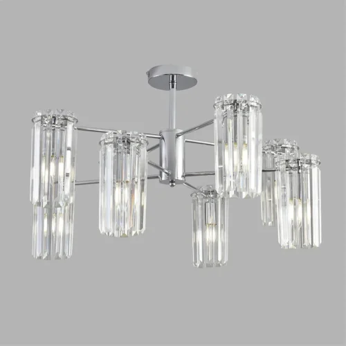 Люстра потолочная хрустальная Favla 8348/8C Lumion прозрачная на 8 ламп, основание хром в стиле классический фото 4 Люстра потолочная хрустальная Favla 8348/8C Lumion прозрачная на 8 ламп, основание хром в стиле классический фото 4