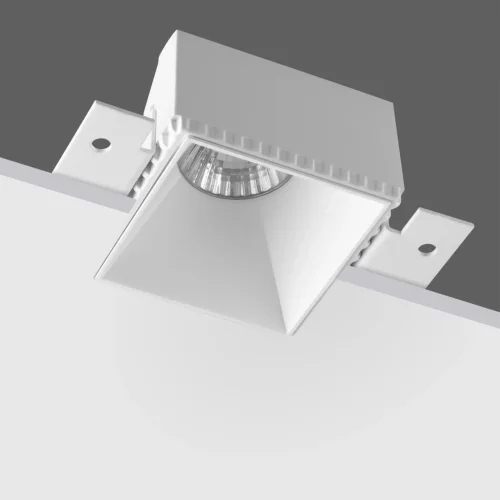 Светильник точечный Nimbus 370997 Novotech белый на 1 лампу, основание белое в стиле современный хай-тек для затирки квадратный фото 4