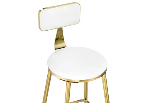 Полубарный стул Persi white / gold 15677 Woodville, белый/экокожа, ножки/металл/, размеры - *880***380*470 фото 5