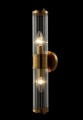 Бра SANCHO AP2 BRASS Crystal Lux прозрачный на 2 лампы, основание бронзовое в стиле современный фото 5
