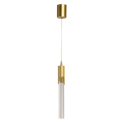 Светильник подвесной LED Конти 488011901 DeMarkt прозрачный 1 лампа, основание золотое в стиле хай-тек 