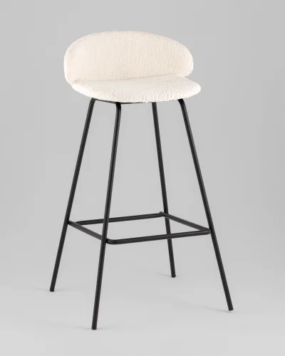Стул барный Nita, букле молочный УТ000040261 Stool Group, молочный/букле, ножки/металл/чёрный, размеры - *****