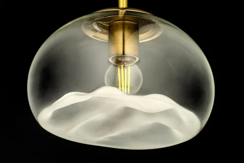 Светильник подвесной Dego E 1.P3 CS Arti Lampadari прозрачный 1 лампа, основание чёрное в стиле современный  фото 2