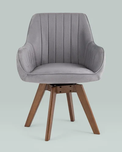 Стул обеденный вращающийся MANS NEW, серый (набор 2шт) УТ000038905 Stool Group, серый/текстиль, ножки/массив гевеи/, размеры - ***** фото 3