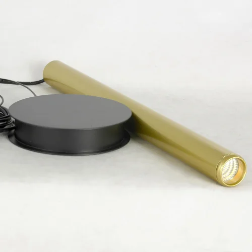 Светильник подвесной LED LSP-7015 Lussole матовый золото 1 лампа, основание чёрное в стиле хай-тек современный трубочки фото 2