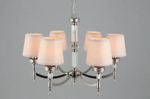 Люстра подвесная Maranza OML-87203-06 Omnilux бежевая на 6 ламп, основание серебряное в стиле классический  фото 6