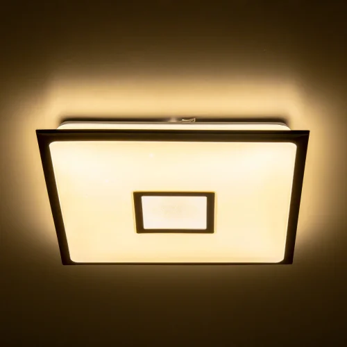 Люстра потолочная LED с пультом Старлайт Смарт CL703AK53G Citilux белая на 1 лампа, основание бронзовое в стиле современный с пультом яндекс алиса сири маруся голосовое управление фото 3