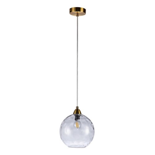 Светильник подвесной Memoria V000092 Indigo прозрачный 1 лампа, основание бронзовое в стиле классический шар выдувное