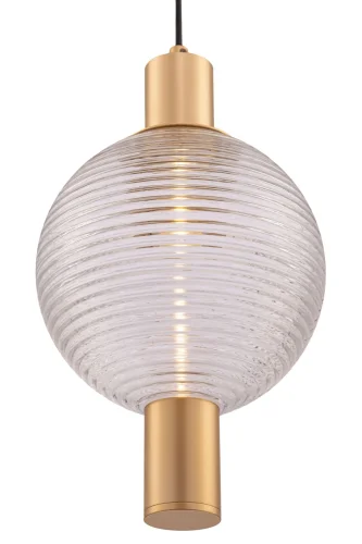 Светильник подвесной Rueca P060PL-01BS Maytoni прозрачный 1 лампа, основание латунь в стиле современный шар фото 2