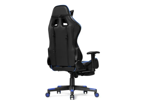 Компьютерное кресло Corvet black / blue 15465 Woodville, синий чёрный/искусственная кожа, ножки/пластик/чёрный, размеры - *1350***540* фото 6