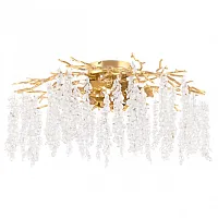 Люстра потолочная Милано-3 23312.850.7.G9.D GD Артемилано прозрачная на 7 ламп, основание золотое в стиле флористика современный ветви