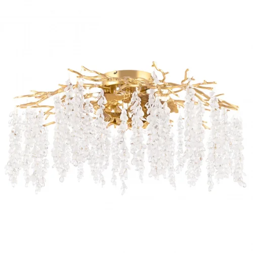 Люстра потолочная Милано-3 23312.850.7.G9.D GD Артемилано прозрачная на 7 ламп, основание золотое в стиле флористика современный ветви