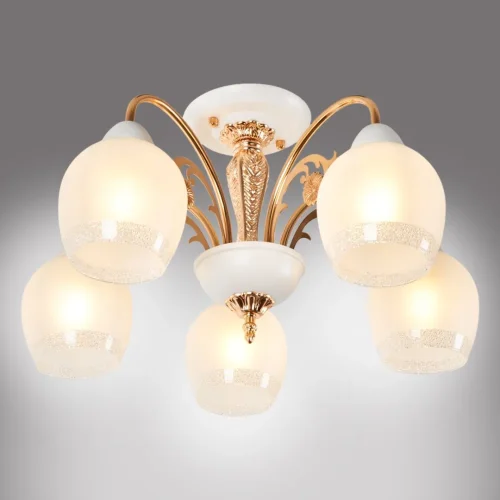 Люстра потолочная Nika MR1671-5C MyFar белая на 5 ламп, основание золотое в стиле классический современный  фото 7
