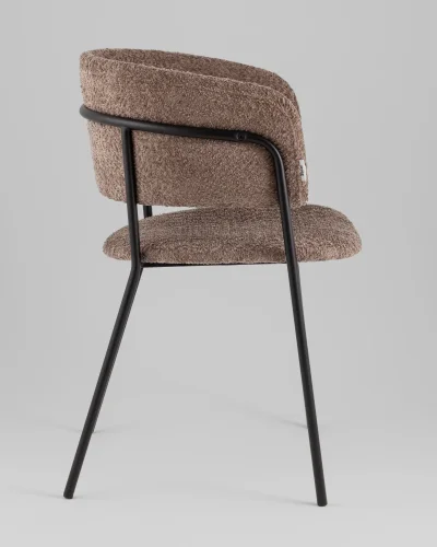 Кресло Нэлли New, букле коричневый УТ000039410 Stool Group, коричневый/букле, ножки/металл/чёрный, размеры - ***** фото 3