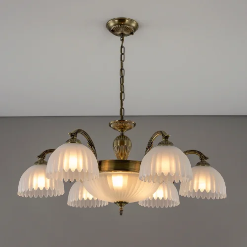 Люстра подвесная Севилья CL414193 Citilux белая на 6 ламп, основание бронзовое в стиле классический  фото 7
