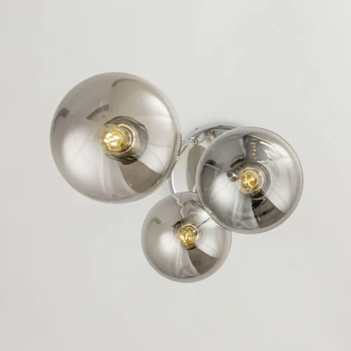 Светильник подвесной Томми CL102030 Citilux серый 3 лампы, основание хром в стиле современный шар фото 3