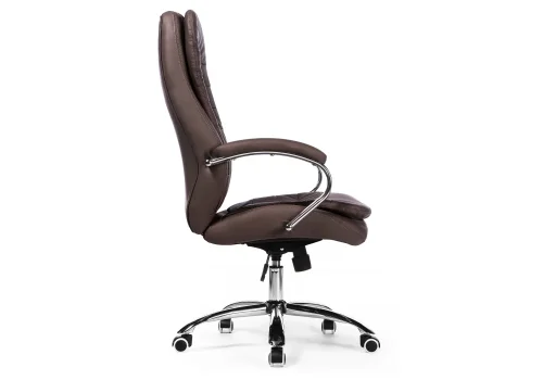 Компьютерное кресло Tomar коричневое 1743 Woodville, коричневый/искусственная кожа, ножки/металл/хром, размеры - *1260***680*680 фото 4