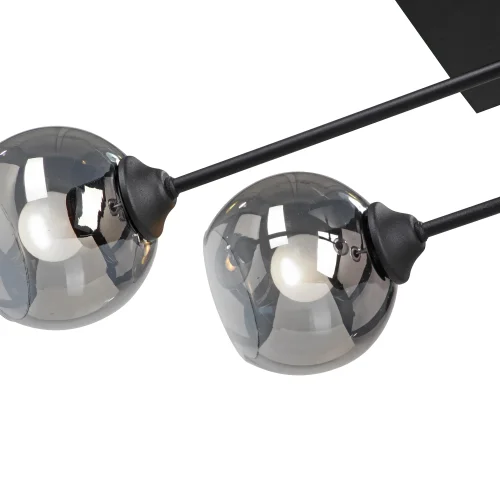 Люстра потолочная V4911-1/4PL Vitaluce серая чёрная на 4 лампы, основание чёрное в стиле арт-деко фото 2