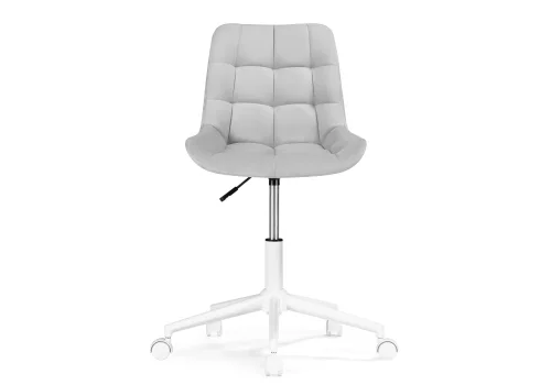 Компьютерное кресло Честер светло-серый велюр velutto 52 / белый 533177 Woodville, серый/велюр, ножки/металл/белый, размеры - *940***500*600 фото 3
