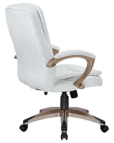 Офисное кресло для руководителей 106B-LMR DONALD, цвет белый Dobrin, белый/экокожа, ножки/металл/бежевый, размеры - 1030*1110***720*720 фото 4