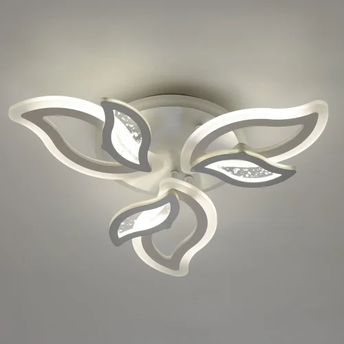 Люстра потолочная LED с пультом Мадлен 424013907 DeMarkt белая на 1 лампа, основание белое в стиле хай-тек с пультом фото 4