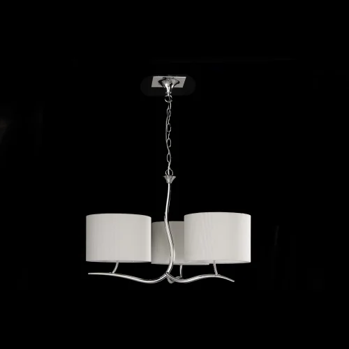 Люстра подвесная  EVE CROMO - P. CREMA 1131 Mantra белая на 3 лампы, основание хром в стиле современный  фото 3
