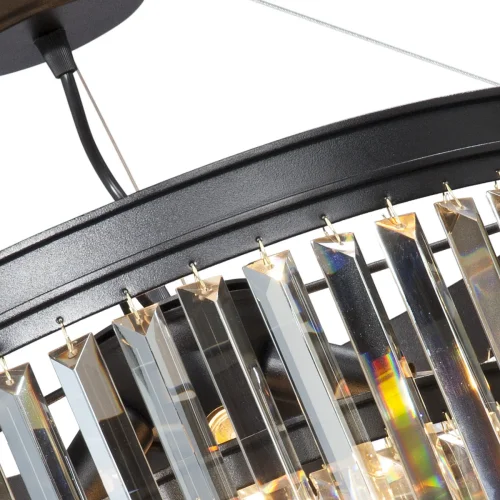 Люстра потолочная V5148-1/6S Vitaluce янтарная на 6 ламп, основание чёрное в стиле современный классический фото 2