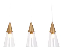 Светильник подвесной TR3669 Ambrella light прозрачный 3 лампы, основание латунь в стиле классический современный 