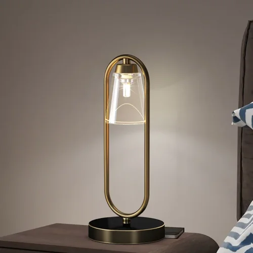 Настольная лампа ADRIELL TAB Gold 212697-23 ImperiumLoft прозрачная на 1 лампу, основание золотое металл в стиле современный фото 6