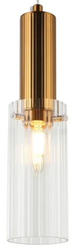 Светильник подвесной Wunder 2160/05/01P Stilfort прозрачный 1 лампа, основание бронзовое в стиле современный трубочки фото 2