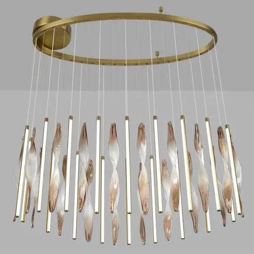 Люстра подвесная Спира (Spira) 5468/118L Odeon Light бежевая коричневая на 1 лампу, основание латунь в стиле классический современный фото 6