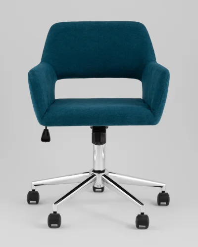 Стул офисный ROSS, рогожка, синий УТ000039438 Stool Group, синий/рогожка, ножки/металл/хром, размеры - *840**** фото 2