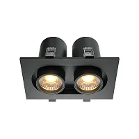 Светильник точечный LED Hidden DL045-02-10W3K-B Maytoni чёрный 2 лампы, основание чёрное в стиле современный хай-тек 