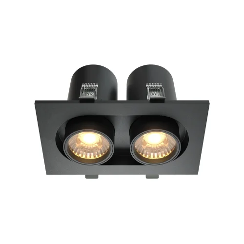 Светильник точечный LED Hidden DL045-02-10W3K-B Maytoni чёрный 2 лампы, основание чёрное в стиле хай-тек современный 
