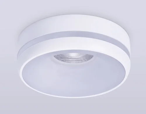 Светильник накладной TN3333 Ambrella light белый 1 лампа, основание белое в стиле современный хай-тек круглый фото 3