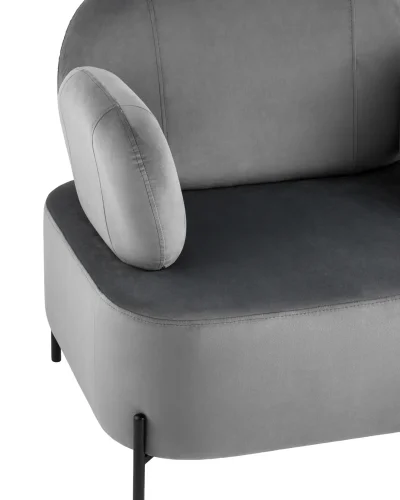 Кресло Кэнди велюр серый УТ000035878 Stool Group, серый/велюр, ножки/металл/чёрный, размеры - ****860*790мм фото 2