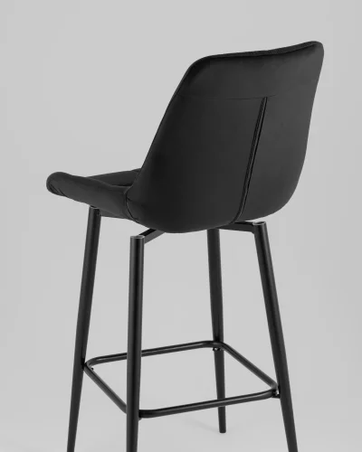 Стул барный Флекс с поворотным механизмом велюр черный УТ000040031 Stool Group, чёрный/велюр, ножки/металл/чёрный, размеры - ***** фото 6