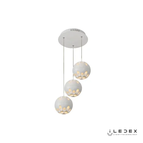 Светильник подвесной LED Mob P1009-3 WH iLedex белый на 1 лампу, основание белое в стиле современный хай-тек каскад шар фото 4