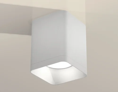 Светильник накладной XS7812001 Ambrella light белый 1 лампа, основание белое в стиле хай-тек современный квадратный фото 3
