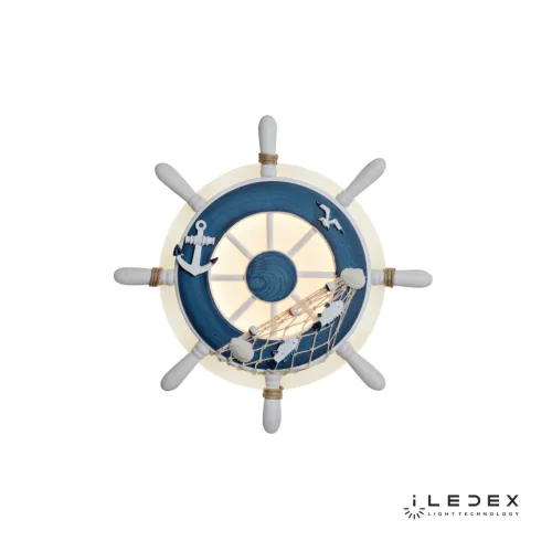 Бра LED Navy B021 BL iLedex голубой синий на 1 лампу, основание голубое синее в стиле современный хай-тек штурвал фото 2