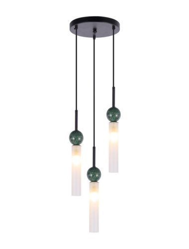 Светильник подвесной Illis V11791-3P Moderli белый на 3 лампы, основание чёрное зелёное в стиле арт-деко современный каскад фото 2 Светильник подвесной Illis V11791-3P Moderli белый на 3 лампы, основание чёрное зелёное в стиле арт-деко современный каскад фото 2