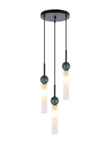 Светильник подвесной Illis V11791-3P Moderli белый на 3 лампы, основание чёрное зелёное в стиле современный арт-деко каскад фото 2