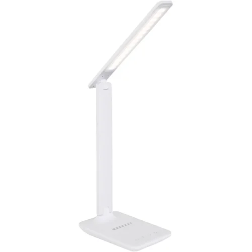 Настольная лампа офисная LED Bulla 58400W Globo белая 1 лампа, основание белое полимер в стиле современный 
