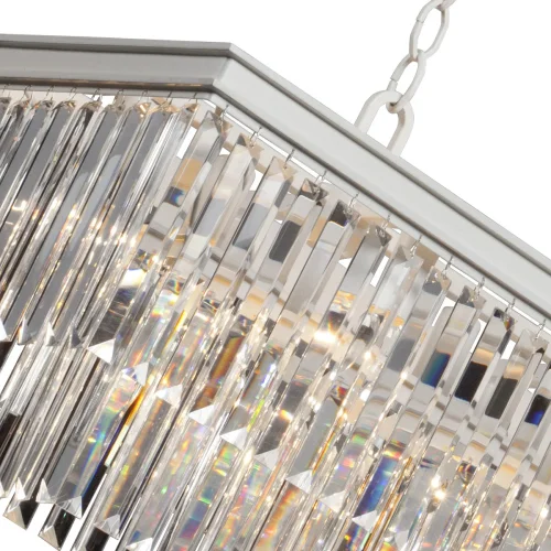 Люстра подвесная V5146-0/12 Vitaluce прозрачная на 12 ламп, основание бежевое в стиле современный классический фото 2