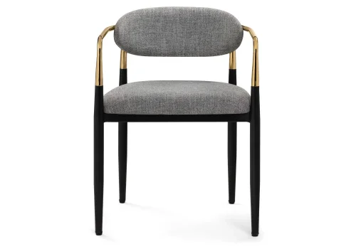 Кресло Lord gray / black / gold 15741 Woodville, серый/ткань, ножки/окрашенный металл/чёрный, размеры - ***** фото 3