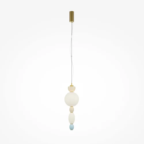 Светильник подвесной LED Adore MOD297PL-L17BS3K Maytoni белый разноцветный на 1 лампу, основание латунь в стиле арт-деко современный шар выдувное фото 5