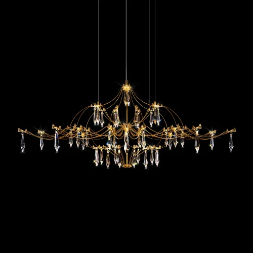 Люстра подвесная ЛЕД Мира / Mira 10587/1000 Gold Asfour LOFT IT прозрачная на 1 лампу, основание золотое в стиле арт-деко капли фото 4