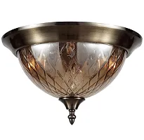 Люстра потолочная  NUOVO PL3 BRONZE Crystal Lux коричневая на 3 лампы, основание бронзовое в стиле классический 
