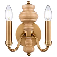 Бра Donna WE584.02.501 Wertmark без плафона на 2 лампы, основание бронзовое бежевое в стиле кантри классический 